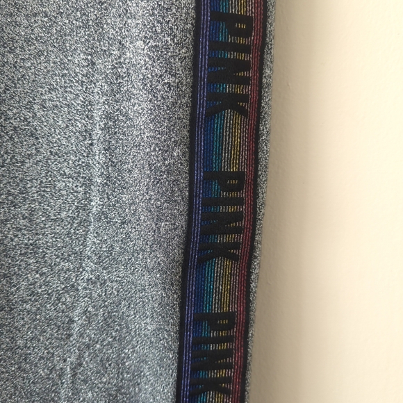 NWOT Victoria secrets glitter jogger pants gray silver shine elastic waist band - Picture 2 of 7
